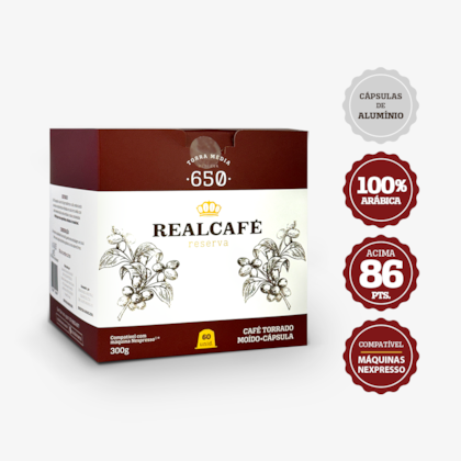Café Especial Cápsula Realcafé Reserva 650 para Nespresso - Torra Média - 60 un
