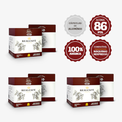 Kit 180 Cápsulas Café Especial Realcafé Reserva 650 para Nespresso - Torra Média