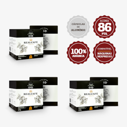 Kit 180 Cápsulas Café Especial Realcafé Reserva 840 para Nespresso - Torra Intensa
