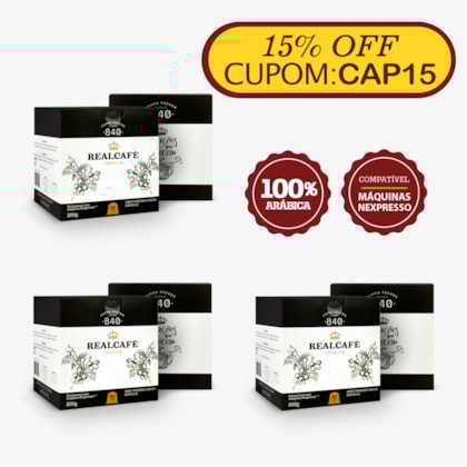 Kit 180 Cápsulas Café Especial Realcafé Reserva 840 para Nespresso - Torra Intensa