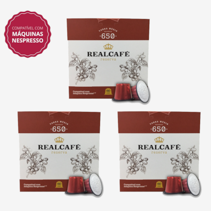 Kit 180 Cápsulas de Alumínio Café Especial Realcafé Reserva 650 para Nespresso