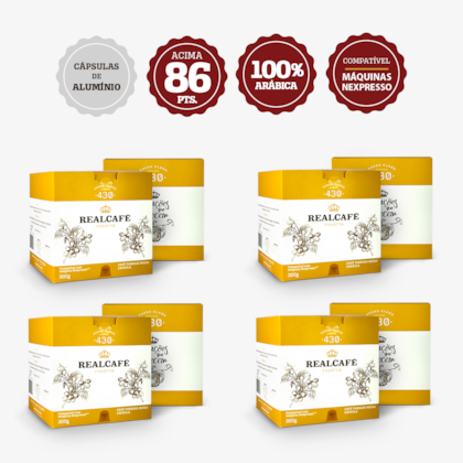Kit 240 Cápsulas Café Especial Realcafé Reserva 430 - Compatível para Nespresso - Torra Clara