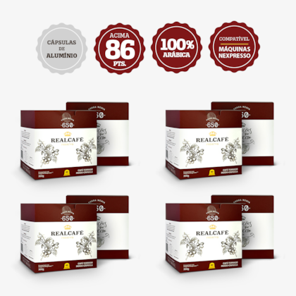 Kit 240 Cápsulas Café Especial Realcafé Reserva 650 - Compatível para Nespresso - Torra Média
