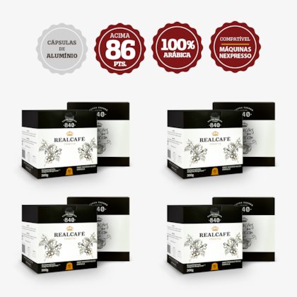 Kit 240 Cápsulas Café Especial Realcafé Reserva 840 - Compatível para Nespresso - Torra Intensa