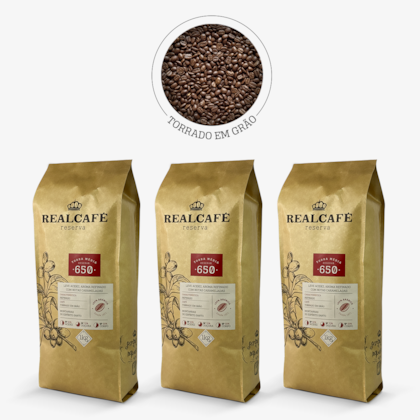 Kit Café Especial Grão Torrado Realcafé Reserva 650 - 3 KG