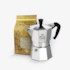 Kit Cafeteira Original Bialetti Nuova Moka 270ml + Café Especial Torrado e Moído Realcafé Reserva - 250G