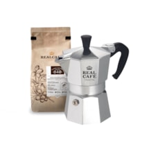 Kit Cafeteira Original Bialetti Nuova Moka 270ml + Café Especial Torrado e Moído Realcafé Reserva - 250G