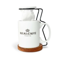 Kit Coador Individual + Caneca Branca Rosa dos Ventos